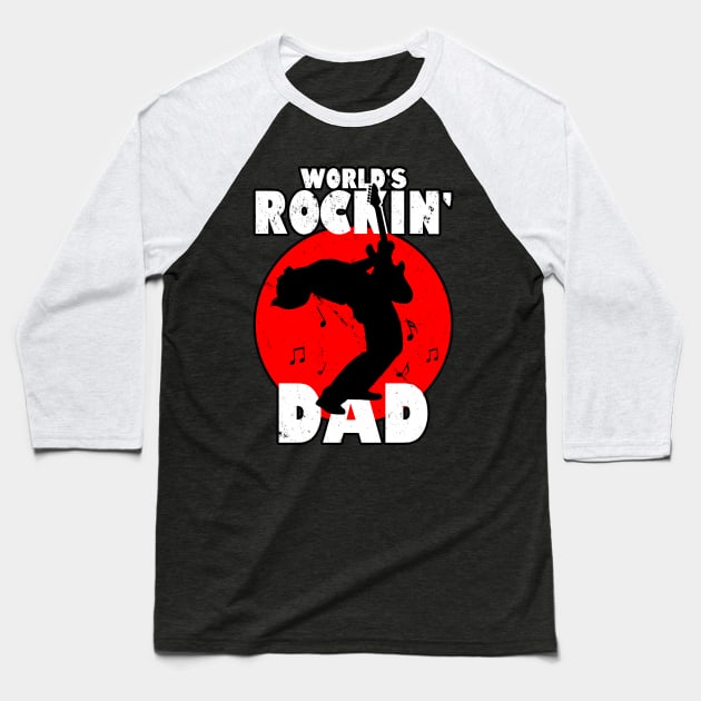 Rockin' Dad Best Dad Gift For Dads Fathers Uncle Baseball T-Shirt by BoggsNicolas